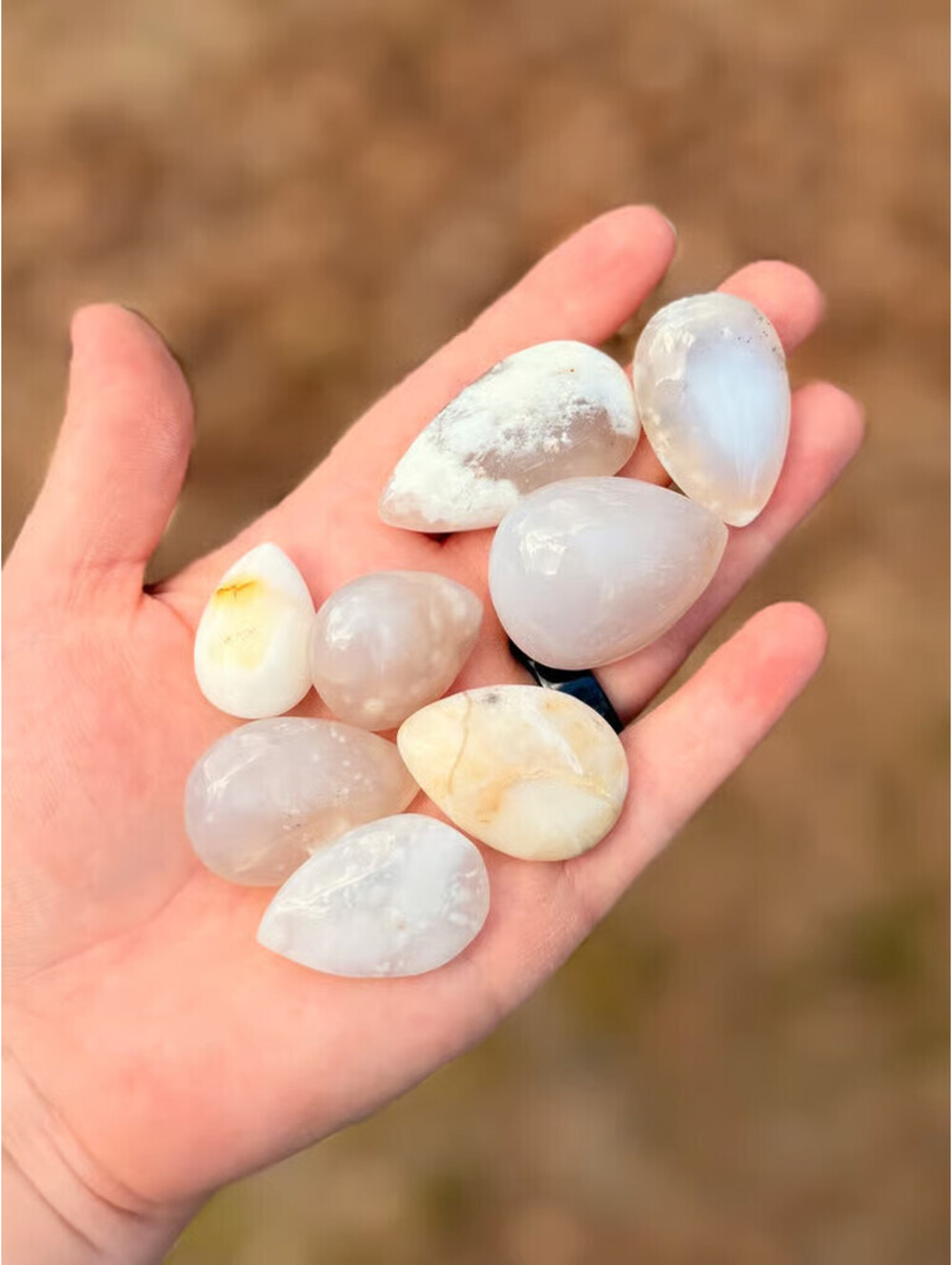 3pc Agate with Opal Crystal Stone Pendants